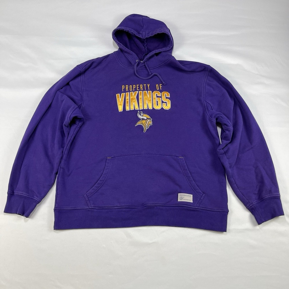 Property of Vikings Hoodie Men XL Sweatshirt Reebok Gridiron Classic VTG NFL